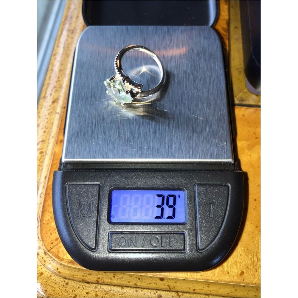 Natural Prasiolite Green Amethyst Sterling Silver Ring Size 6 - Picture 10 of 10